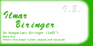 ilmar biringer business card